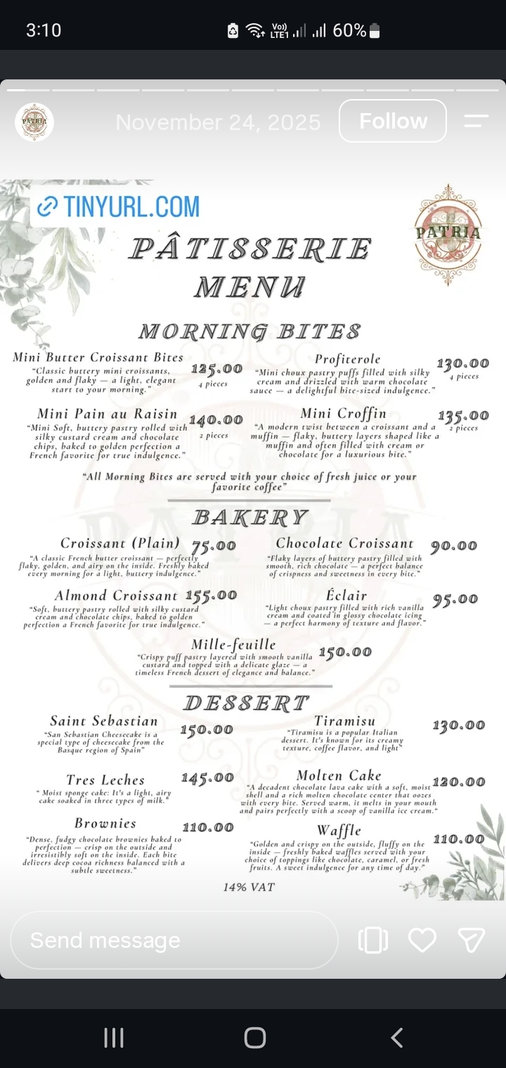 Patria Lounge menu photo 12